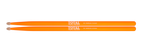 Total Percussion 5A wood tip drumsticks in vibrant fluro orange, designed for drumming and percussion playing.