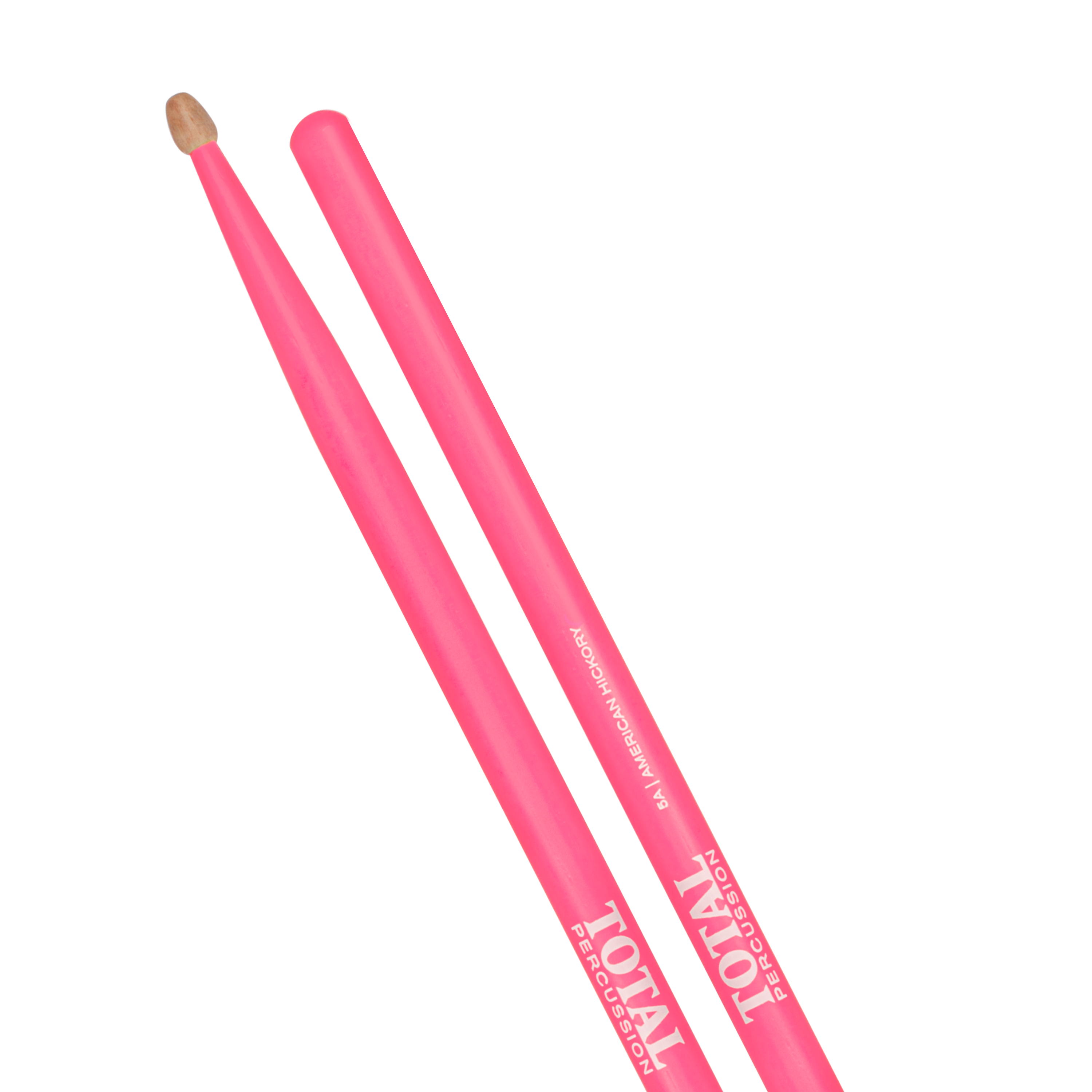 Total Percussion 5A Wood Tip Drumsticks in Fluro Pink