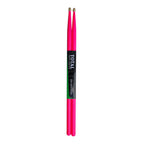Total Percussion 5A Wood Tip Drumsticks in Fluro Pink