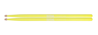 Total Percussion 5A drumsticks with yellow fluro finish and wood tips, suitable for drumming and percussion playing.