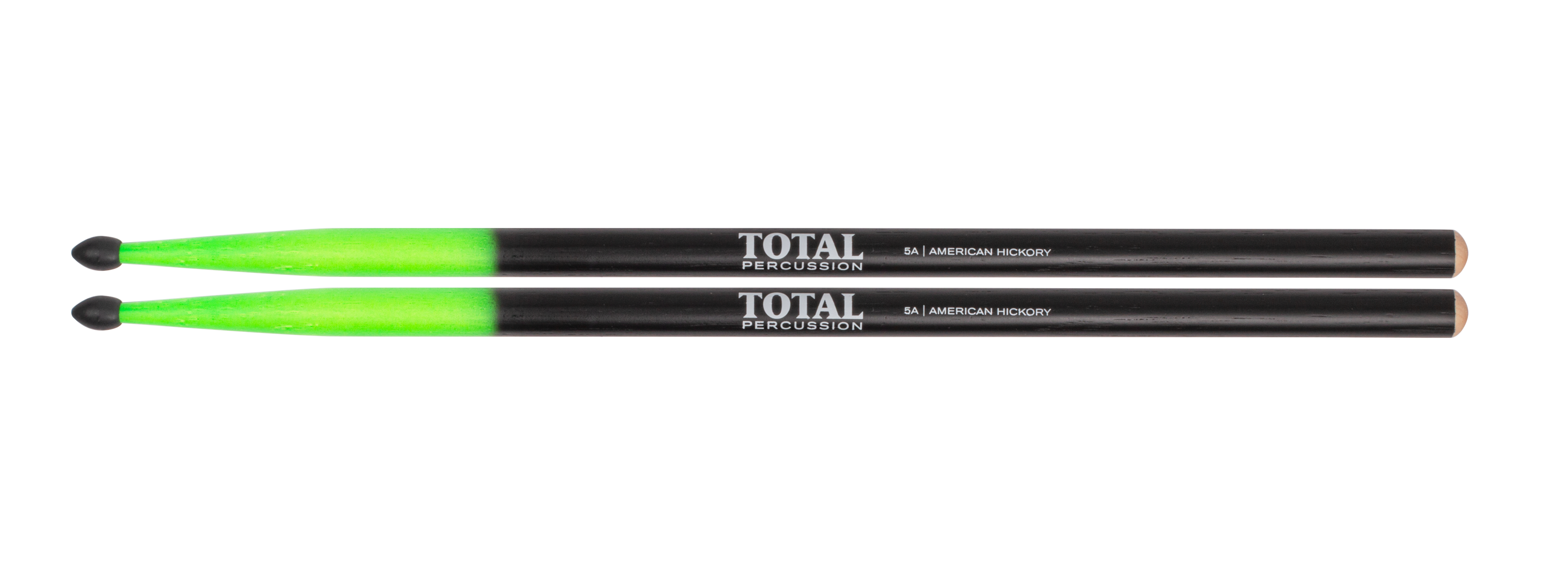 Total Percussion T5AN 5A Wood Tip Drumsticks - Green & Black