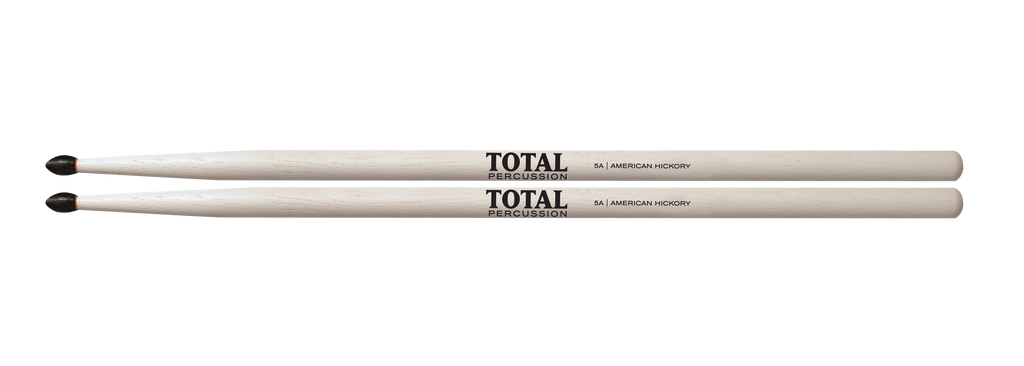 Total Percussion T5AN 5A nylon tip drumsticks with glow-in-the-dark finish, suitable for drumming and percussion performances.
