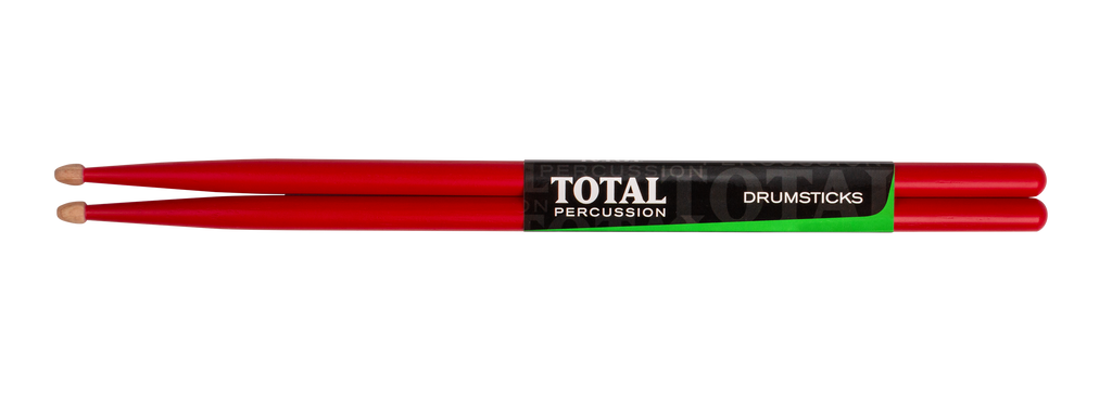 Total Percussion 5A Wood Tip Drumsticks in Red