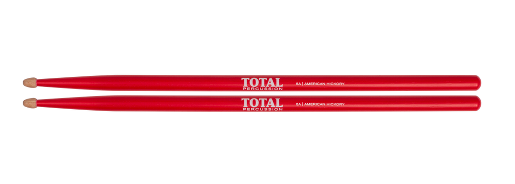 Total Percussion 5A Wood Tip Drumsticks in Red