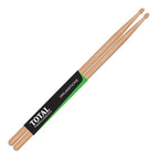 Total Percussion 5A drumsticks with natural wood tips, showing a close-up of the sticks on a plain background.