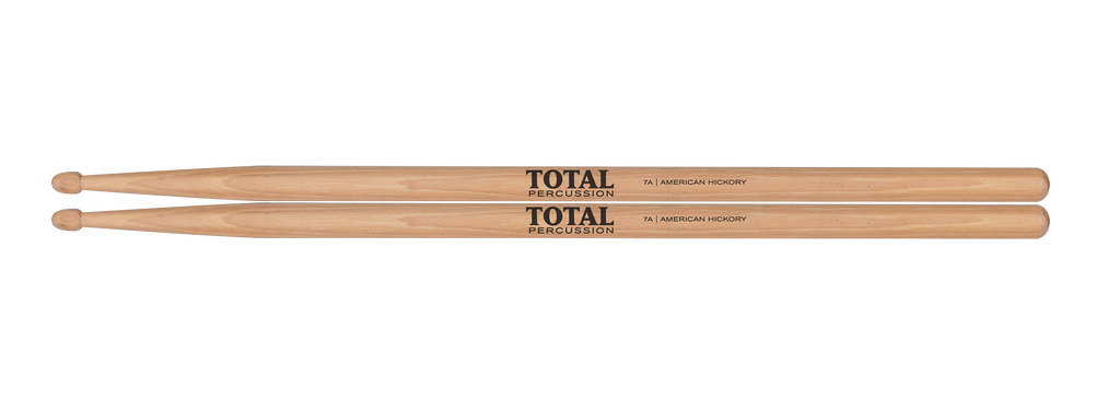 Total Percussion 7A Drumsticks in Natural - Wood Tip