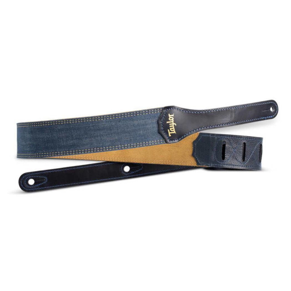 Taylor Blue Denim 2 Guitar Strap - Gold Logo