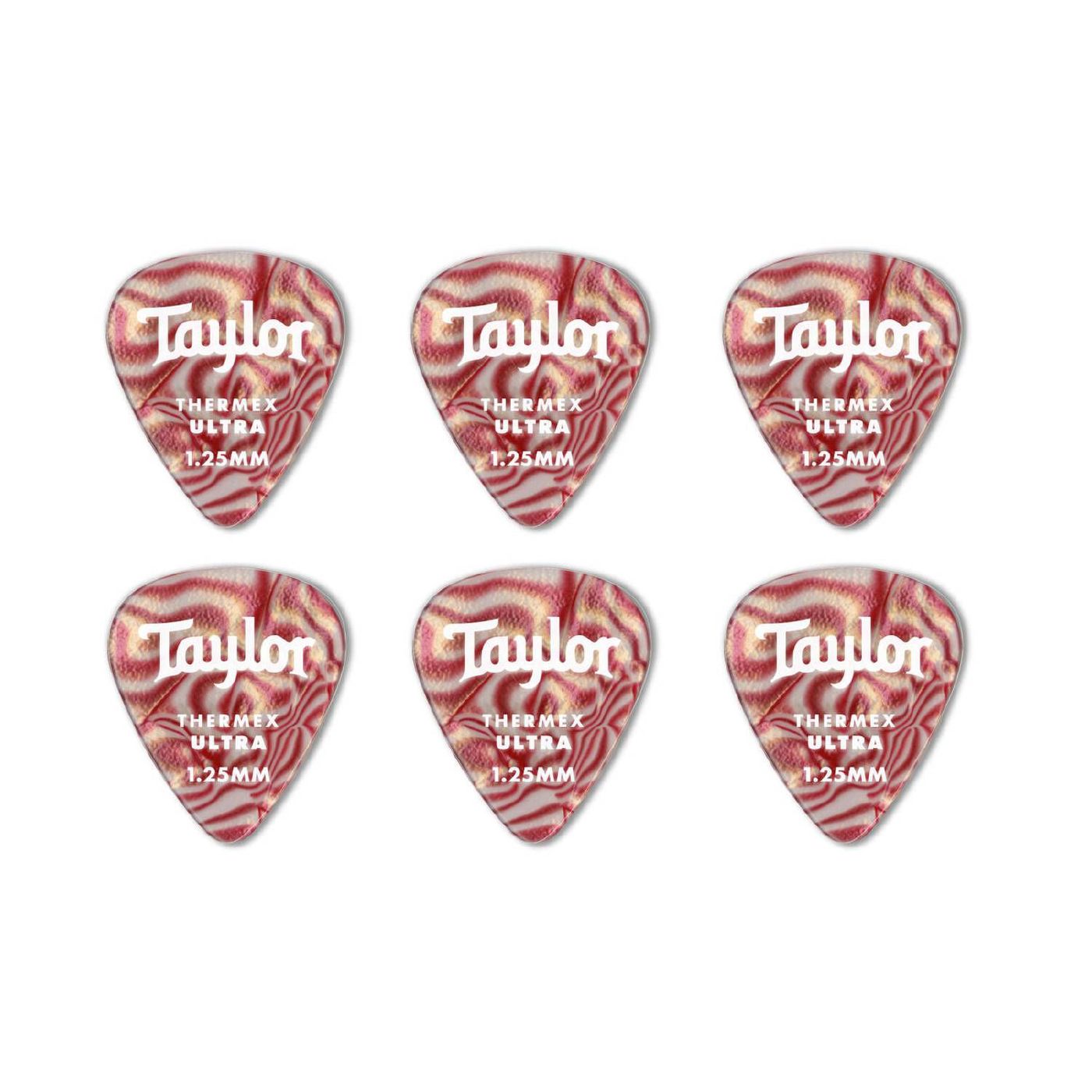 Taylor Darktone 351 Thermex Ruby Swirl  12.5mm Guitar Pick - 6 Pack