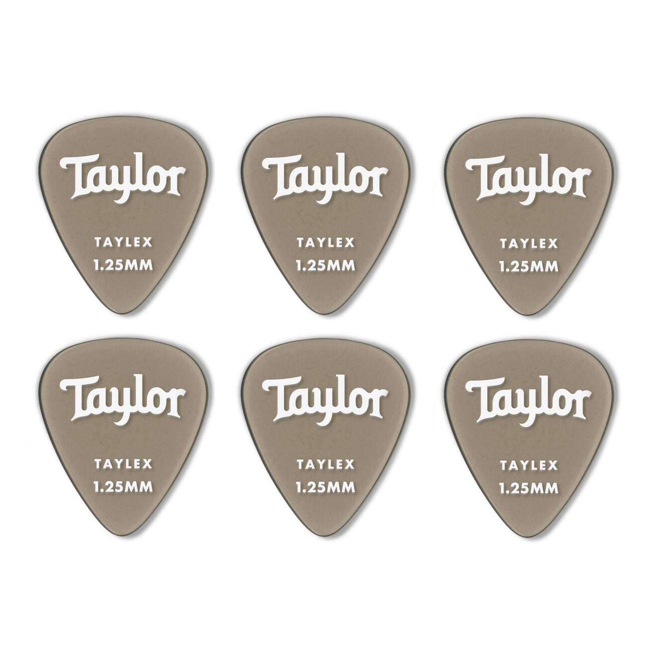Taylor 1.25 mm Taylex 351 Smoke Grey Guitar Picks - 6 Pack