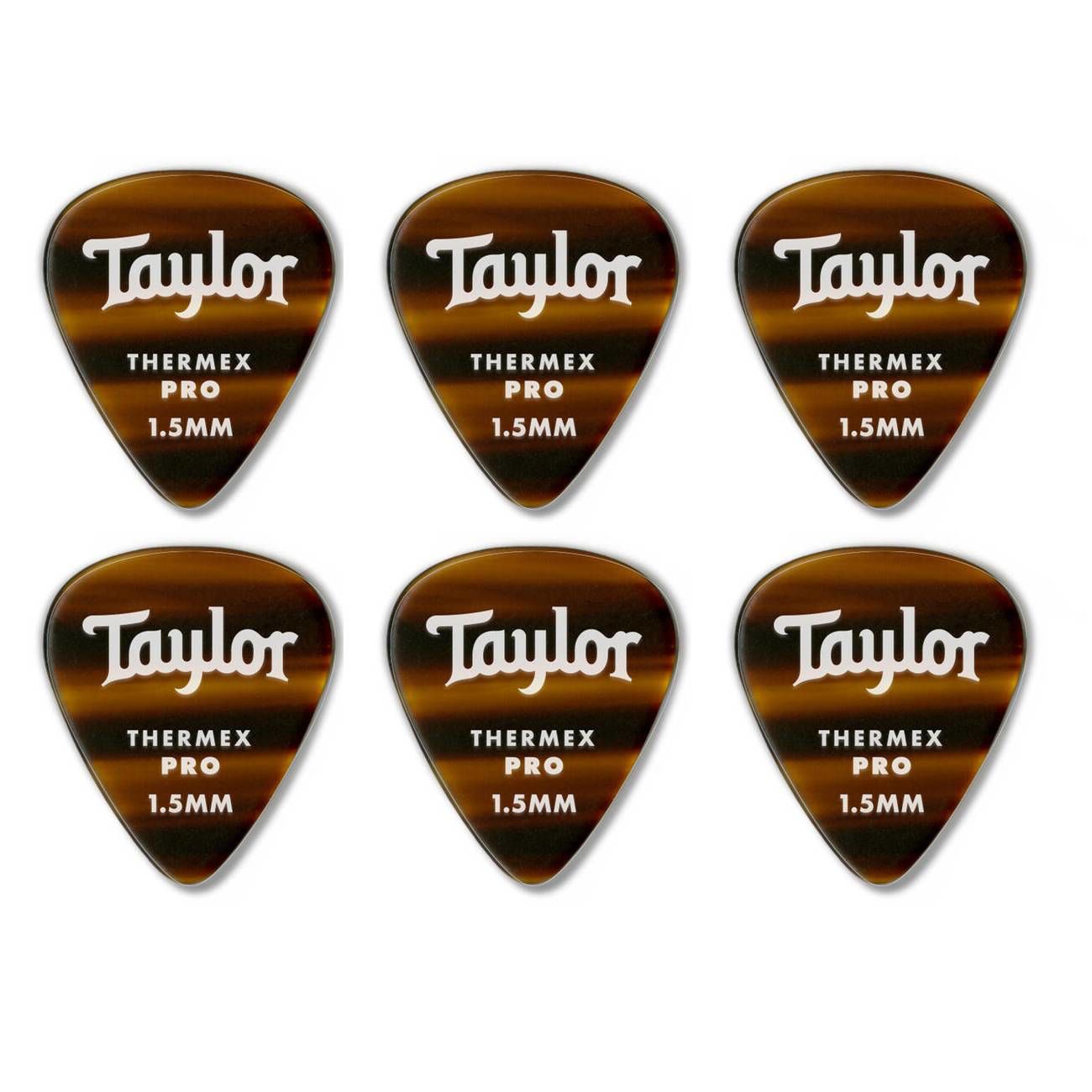 Taylor 1.5 mm Darktone Thermex Pro Tort Shell 351 Guitar Pick - 6-Pack