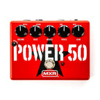 MXR TBM1 Tom Morello Power 50 overdrive effects pedal with controls and logo, designed for guitar effects processing.