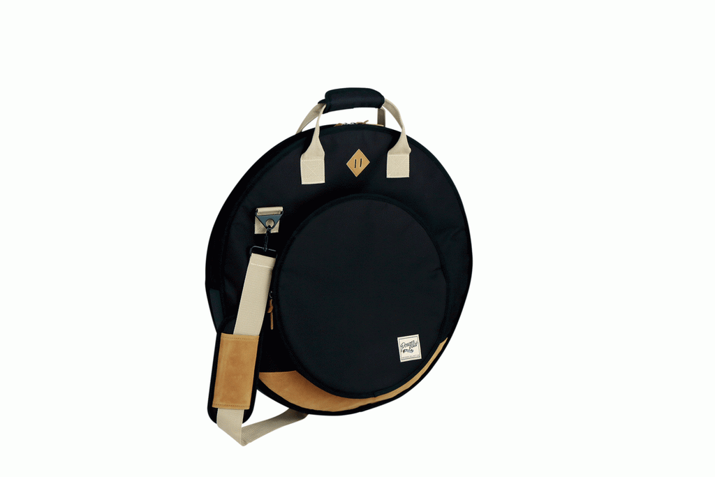 Black Tama TCB22BK 22-inch cymbal bag with padded handles and secure zipper for drum cymbal storage and transport.