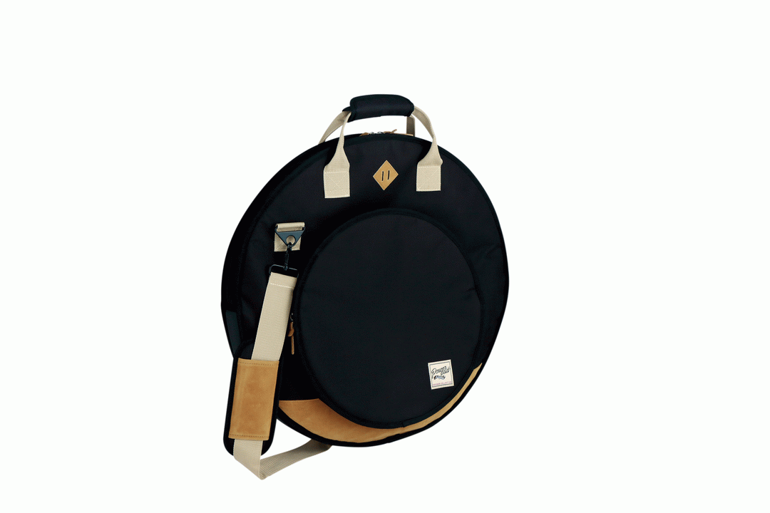 Black Tama TCB22BK 22-inch cymbal bag with padded handles and secure zipper for drum cymbal storage and transport.