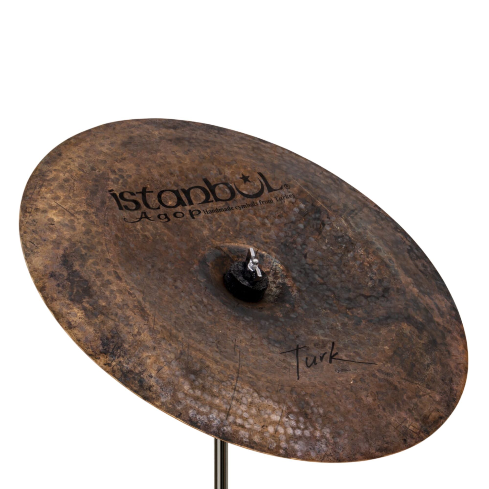 Istanbul Agop Turk China single cymbal, 20-inch size, with a shiny finish and detailed branding, designed for versatile percussion sounds.