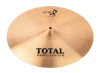 Total Percussion 18-inch crash cymbal, single percussion cymbal with a shiny bronze finish, mounted on a cymbal stand.