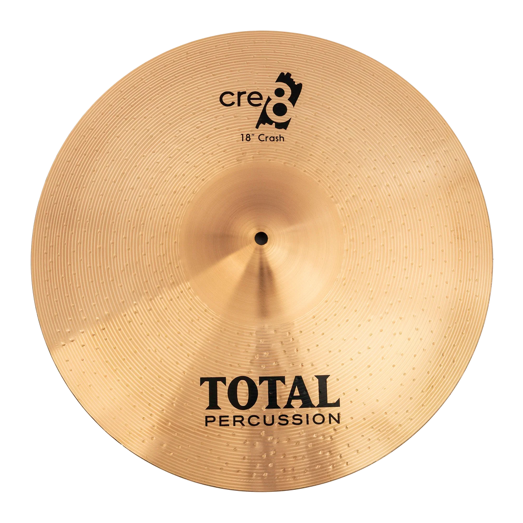 Total Percussion 18-inch crash cymbal, single percussion cymbal with a shiny, polished surface and traditional sound profile.
