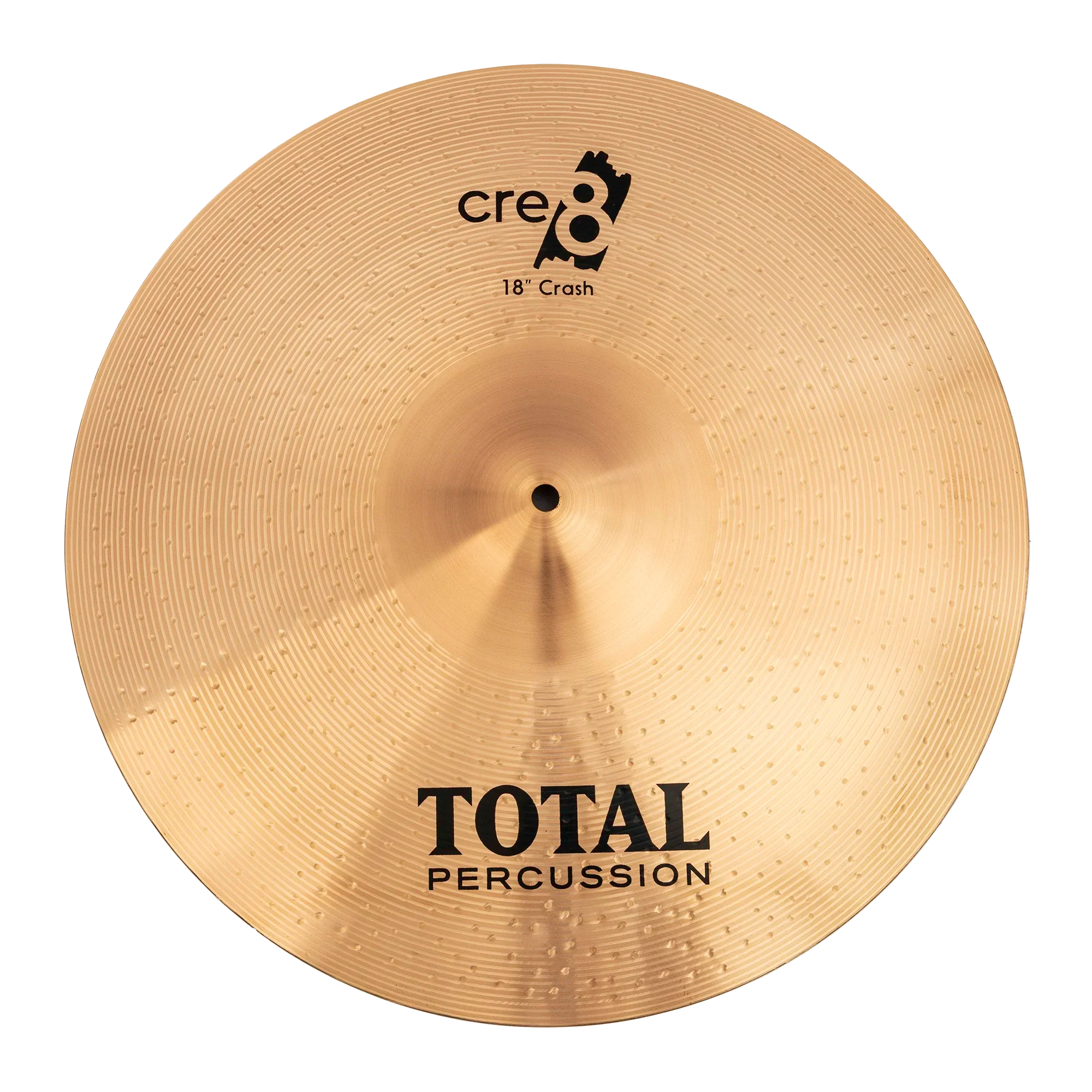 Total Percussion 18-inch crash cymbal, single percussion cymbal with a shiny, polished surface and traditional sound profile.