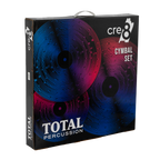 Total Percussion CRE8 Series cymbal box set with cymbal bag, includes various percussion cymbals for drumming enthusiasts