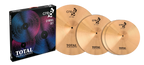 Total Percussion CRE8 Series cymbal box set with cymbals and carrying bag, ideal for drummers and percussionists.