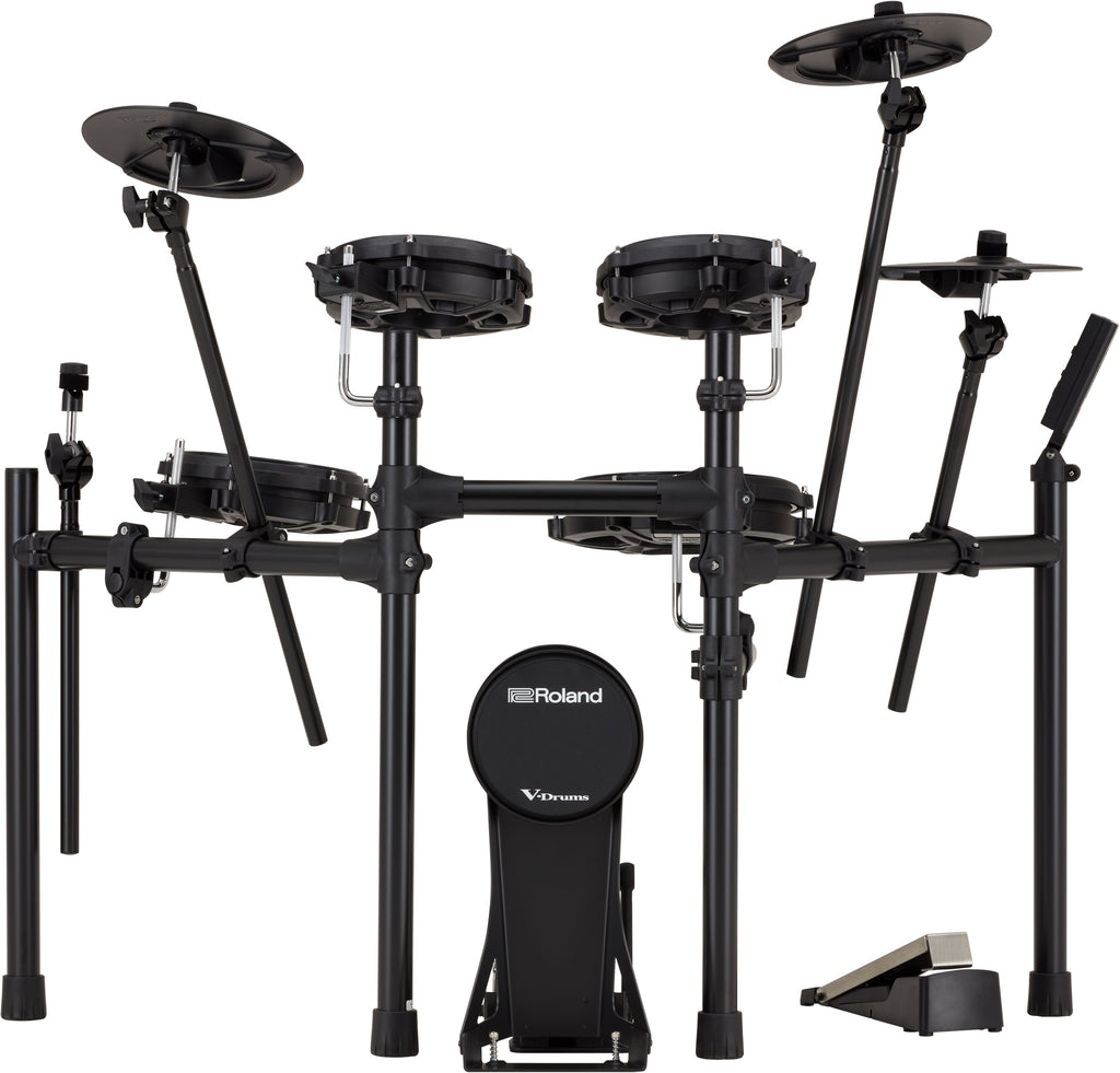 Roland TD-07DMK2 V-Drums electronic drum kit with mesh drum heads, electronic cymbals, and compact design visible in the image.