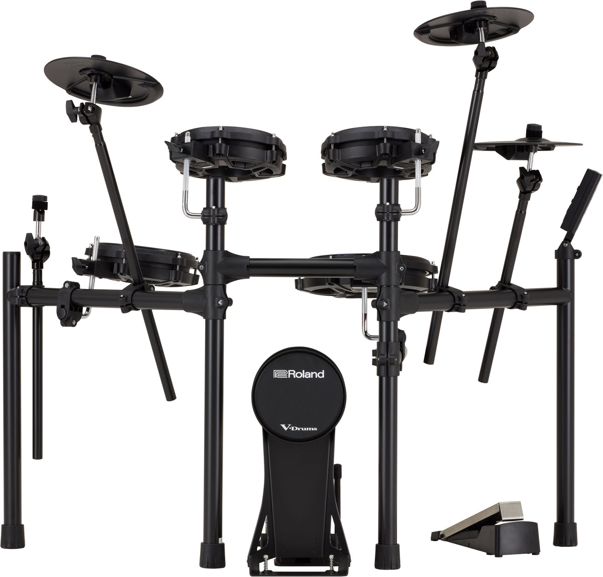 Roland TD-07DMK2 V-Drums electronic drum kit with mesh drum heads, electronic cymbals, and compact design visible in the image.