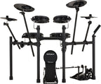 Roland TD-07KV2 V-Drums electronic drum kit with mesh snare and tom pads, compact drum module, and sturdy hardware.