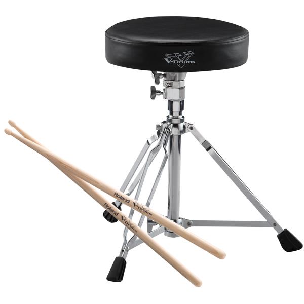 Roland TD-02KV V-Drums Complete Electronic Drum Kit with Mesh Snare and DAP2X Throne & Drumsticks