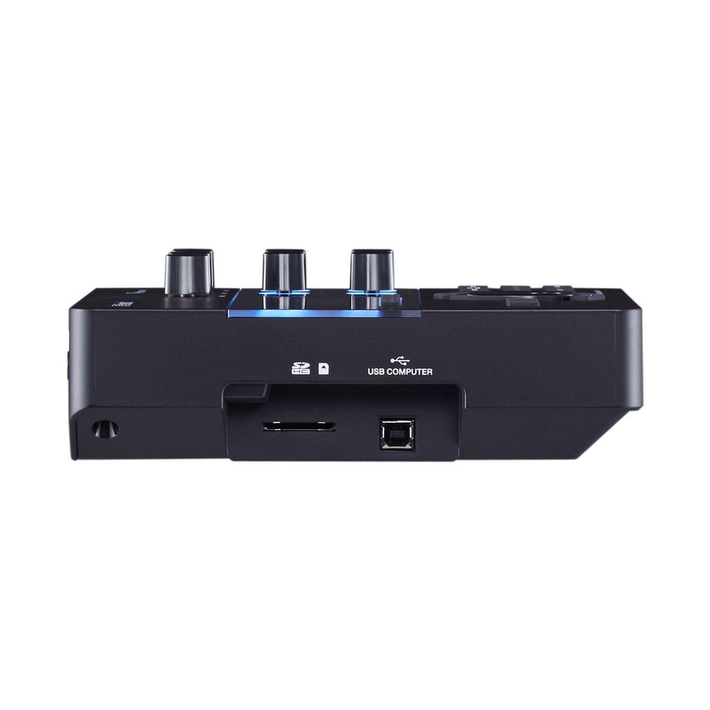 Roland TD-27 V-Drum Module for electronic drum kits, featuring multiple control knobs and input ports on a sleek black panel.