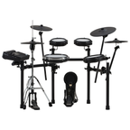 Roland TD316S electronic drum kit with mesh drum pads and cymbals, compact electronic drum set for practice and performance.