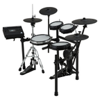 Roland TD316S electronic drum kit with mesh drum pads, cymbals, and control module on a stand for quiet practice.