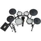 Roland TD316S electronic drum kit with multiple pads and cymbals, compact design, and control module for realistic drumming experience.