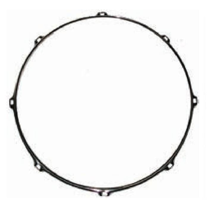 Chrome 14-inch DXP TDH158S heavy duty 8-lug snare drum side hoop with 2.3mm thickness, durable drum hardware accessory.