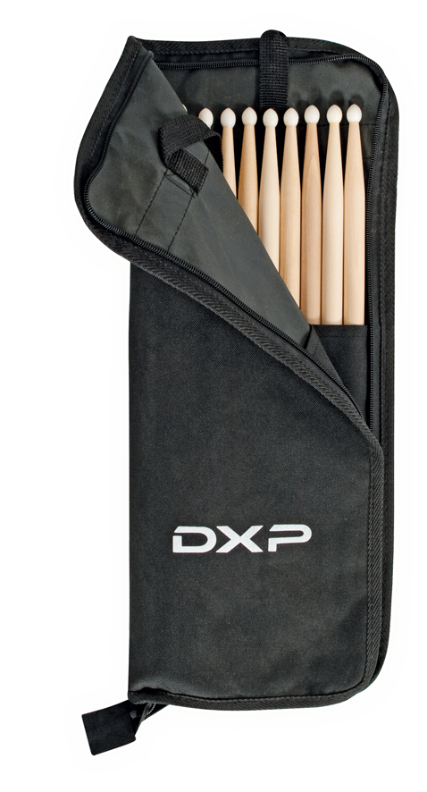 DXP TDK55AN Drumstick Bag with 5x Pairs of Drumsticks - 5A Nylon Tipped