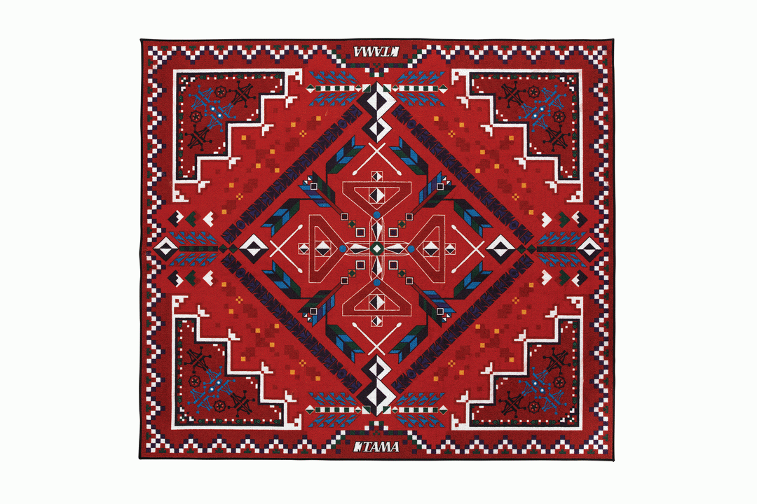 Tama TDRSW drum rug featuring Tama GMI logo, designed to keep drum set and equipment stable during performances.