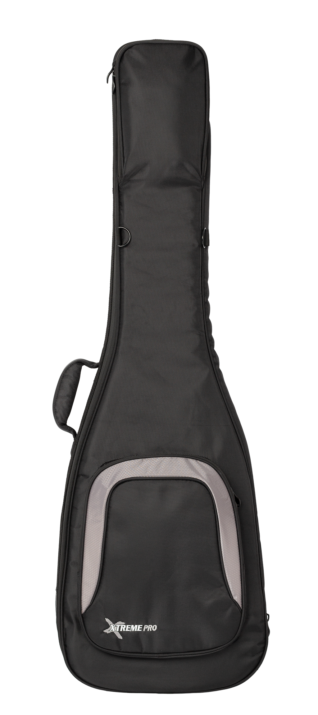 Xtreme Pro Premium Deluxe bass guitar gig bag with padded exterior and carrying straps, designed for secure bass guitar transport.