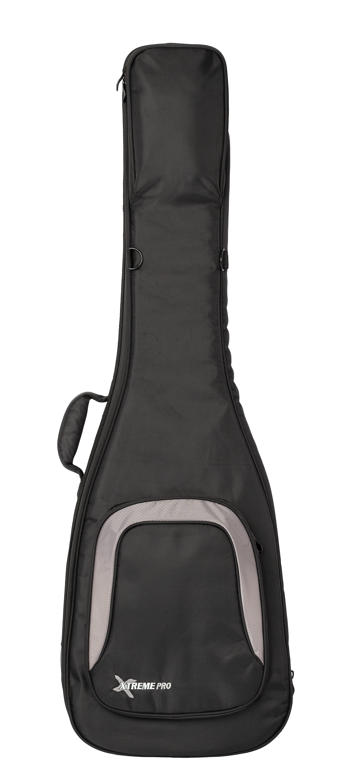 Xtreme Pro Premium Deluxe bass guitar gig bag with padded exterior and carrying straps, designed for secure bass guitar transport.