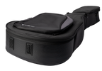 Xtreme Xtreme Pro Deluxe 4/4 Classic Folk Guitar Bag showing padded exterior and sturdy zippers for guitar protection.