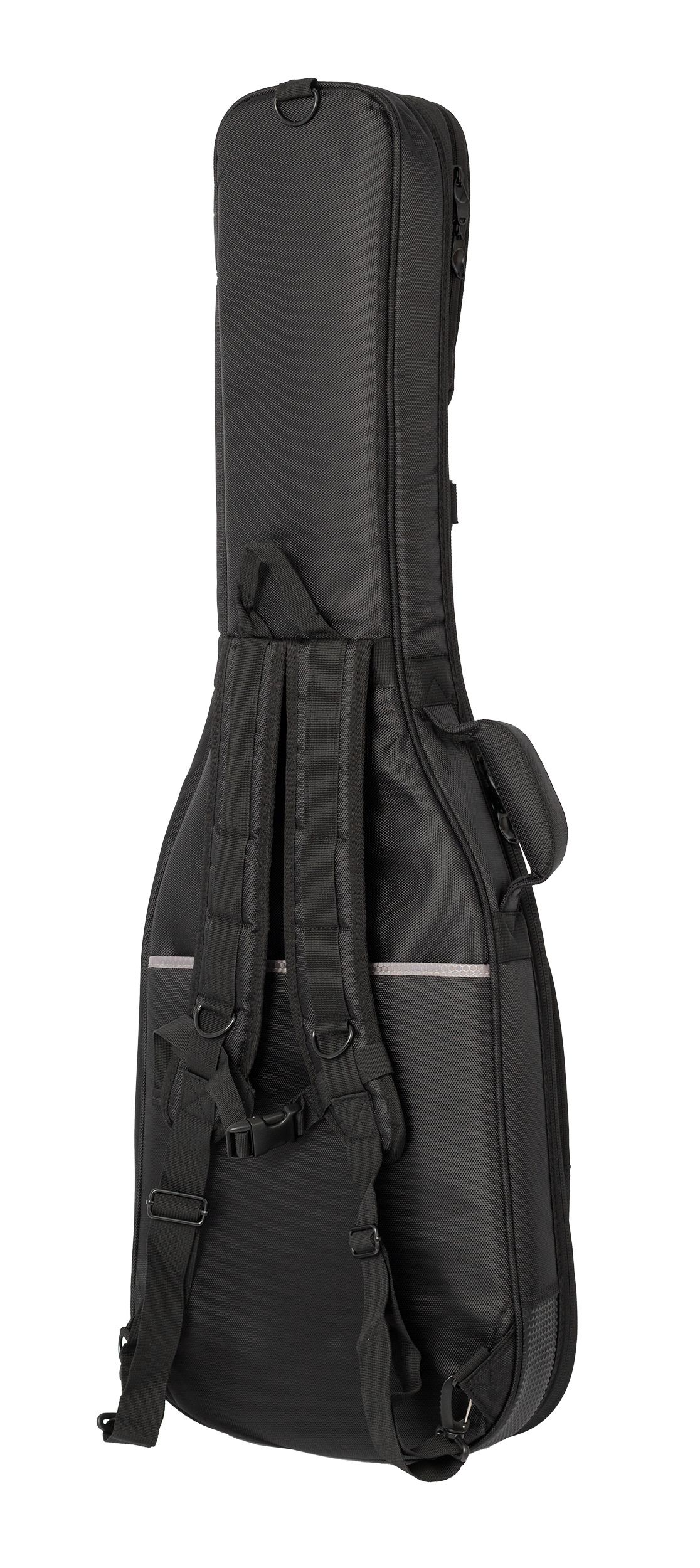 Xtreme Xtreme Pro Premium Deluxe electric guitar gig bag viewed from back-left showing padded exterior and carrying straps.