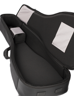 Open Xtreme Pro Deluxe Western/Dreadnought guitar gig bag showing padded interior, sturdy exterior, and carrying handles.
