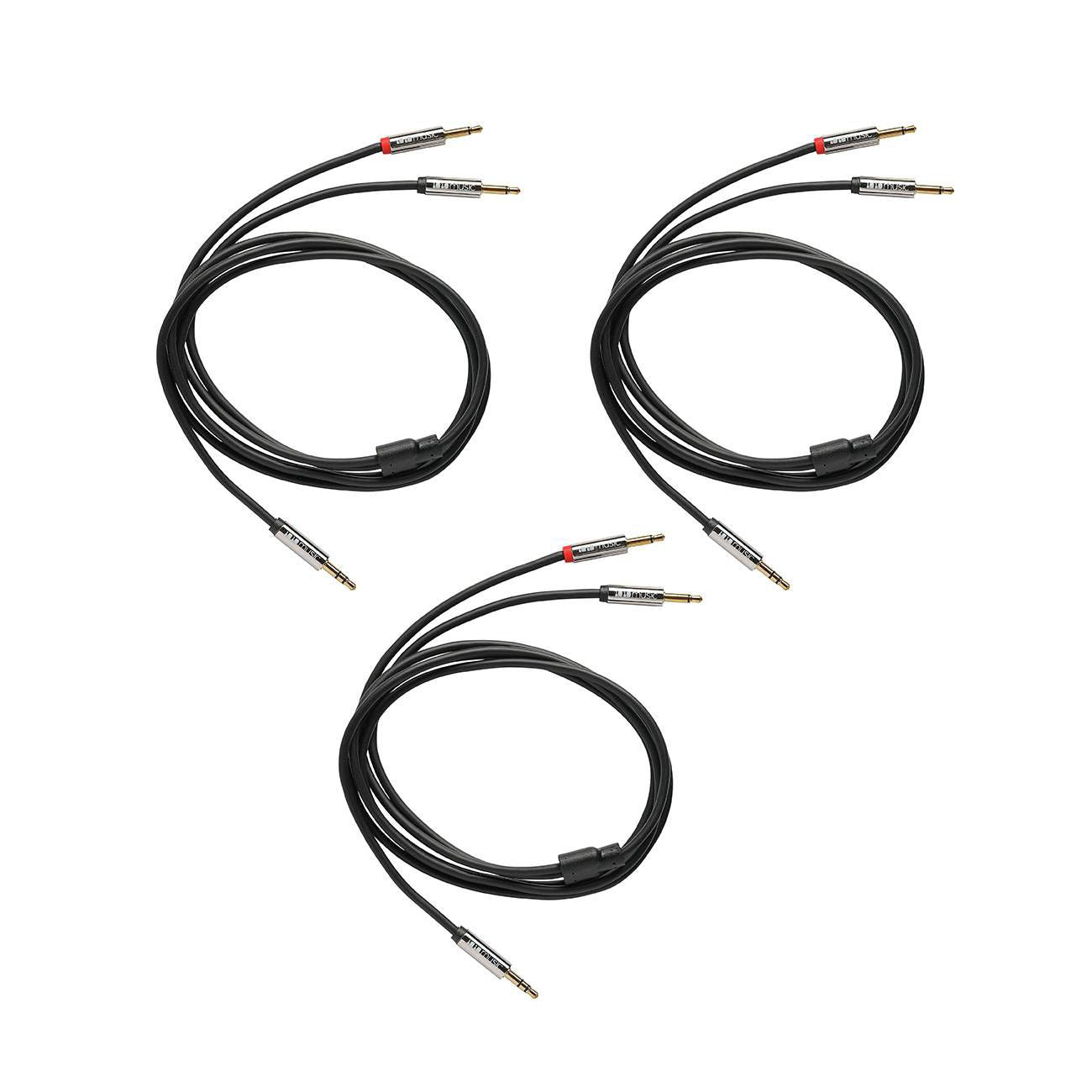 1010music 3.5M To 2 X 3.5M Stereo Breakout Cable 1.4M 3 Pack