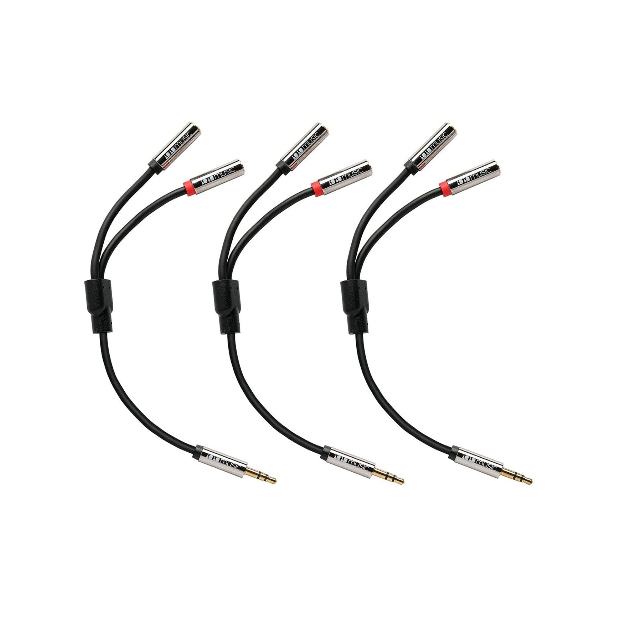 1010 Music 3.5M To 2x3.5F St. Breakout Cable 15Cm 3 Pk