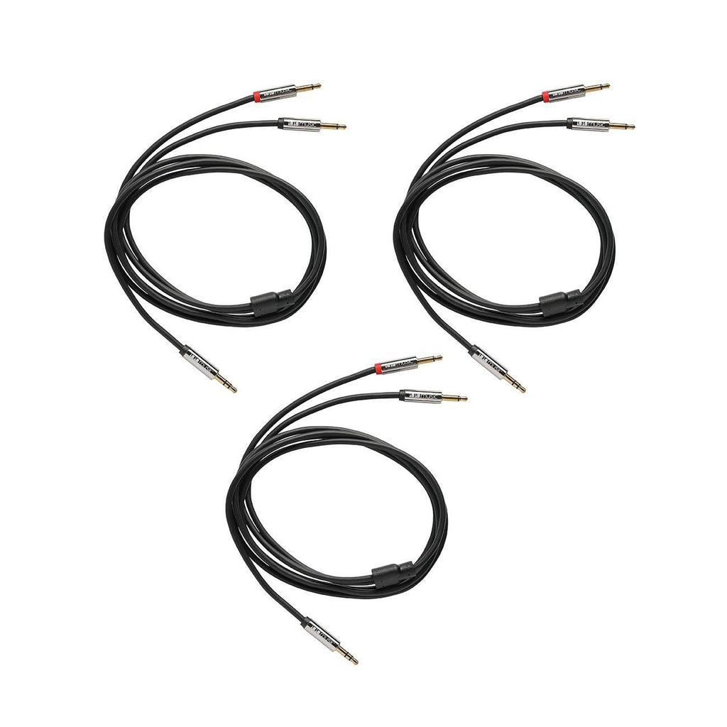 1010music 3.5M To 2 X 3.5M Stereo Breakout Cable 1.4M 3 Pack