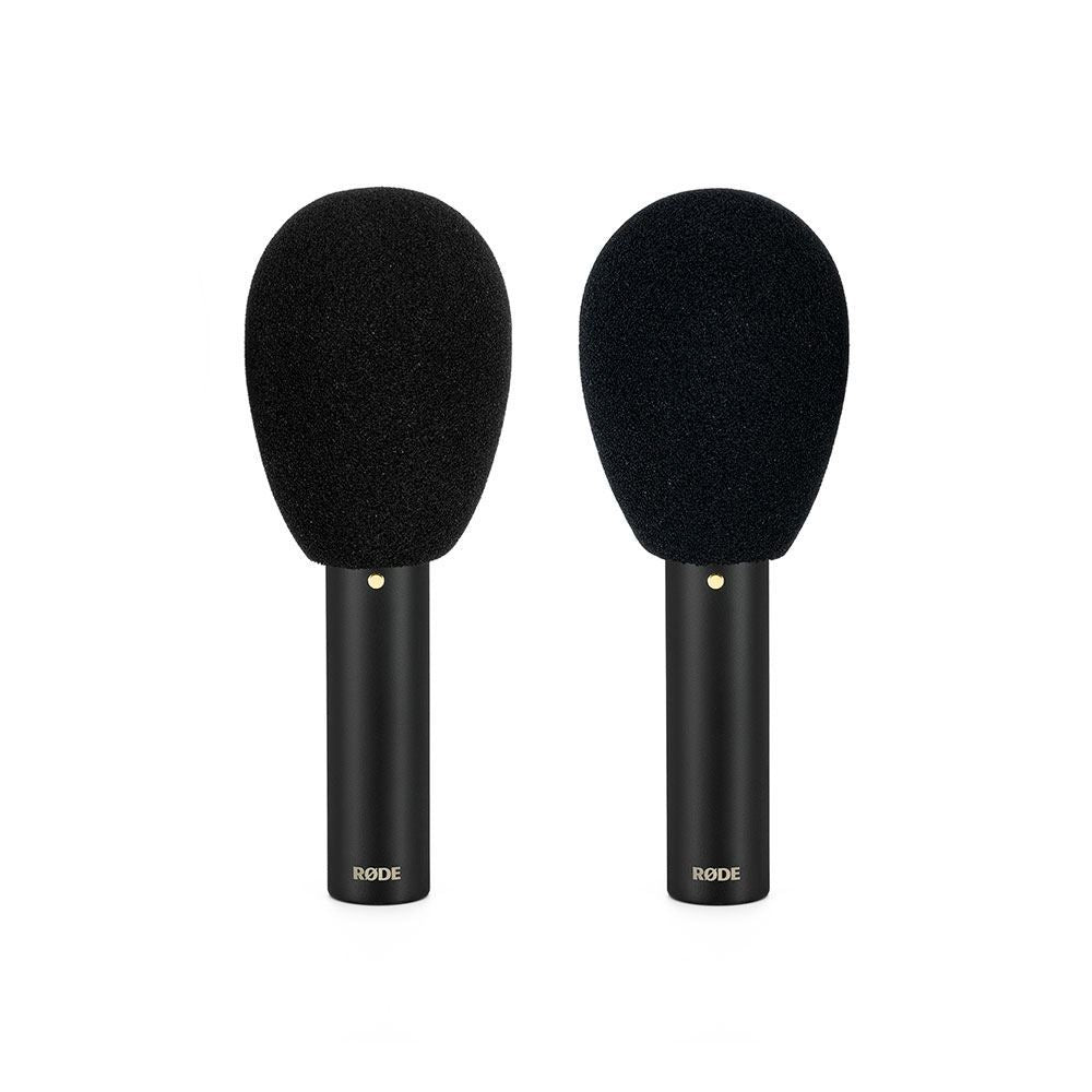Pair of RODE TF5 premium condenser cardioid studio microphones with SB20 stereo bar for professional audio recording.