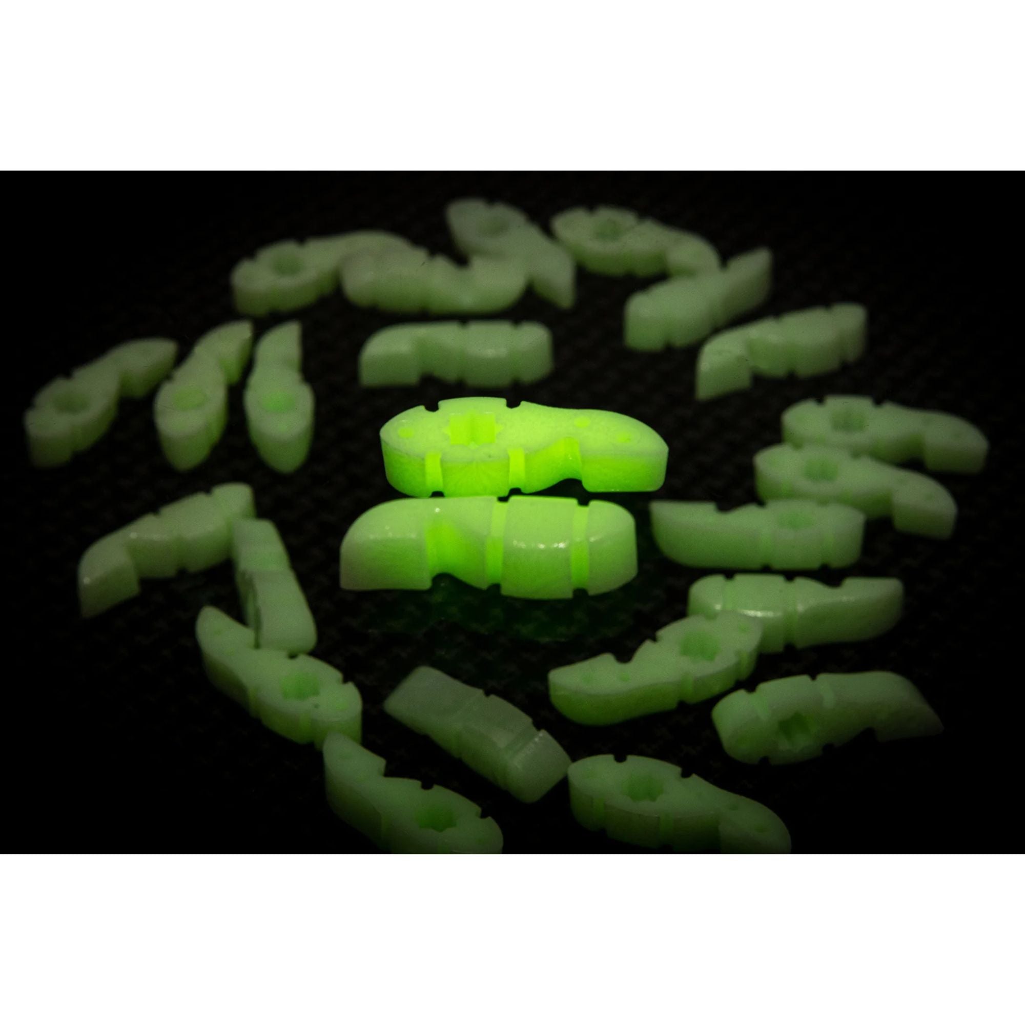 Tuner Fish Glow in the Dark Fish Lug Locks, drum hardware accessory, 4-pack, designed to secure drum lugs with luminous visibility.