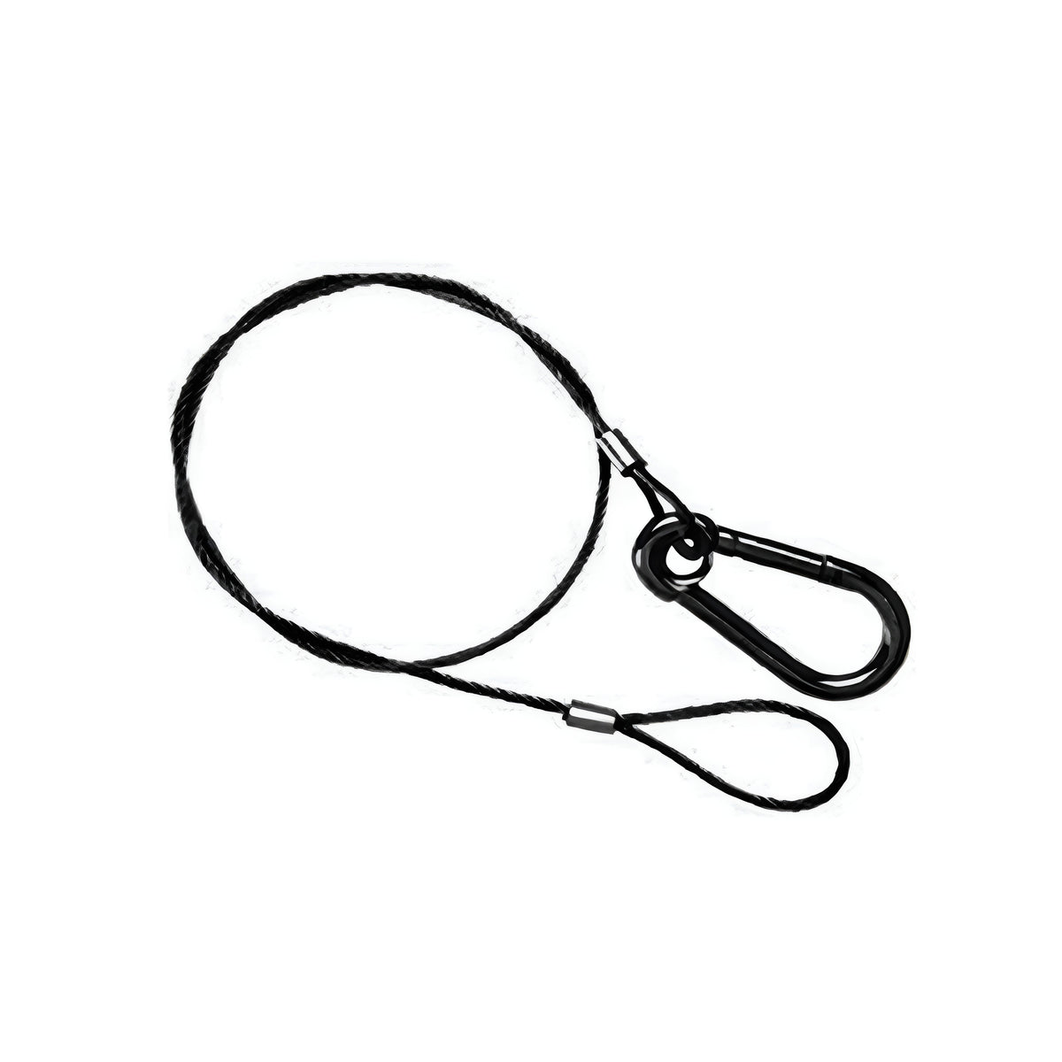 Black 3mm Stagetools safety wires with plastic coating for staging equipment, durable and secure for professional stage setups.