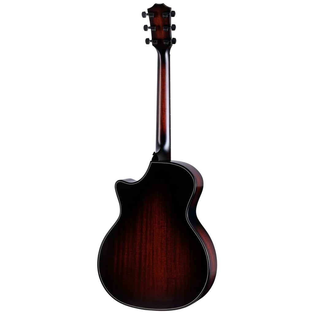 Taylor Builder's Edition 324ce Next-Gen acoustic guitar in Tobacco Kona Burst, showcasing its wood grain and sleek design.