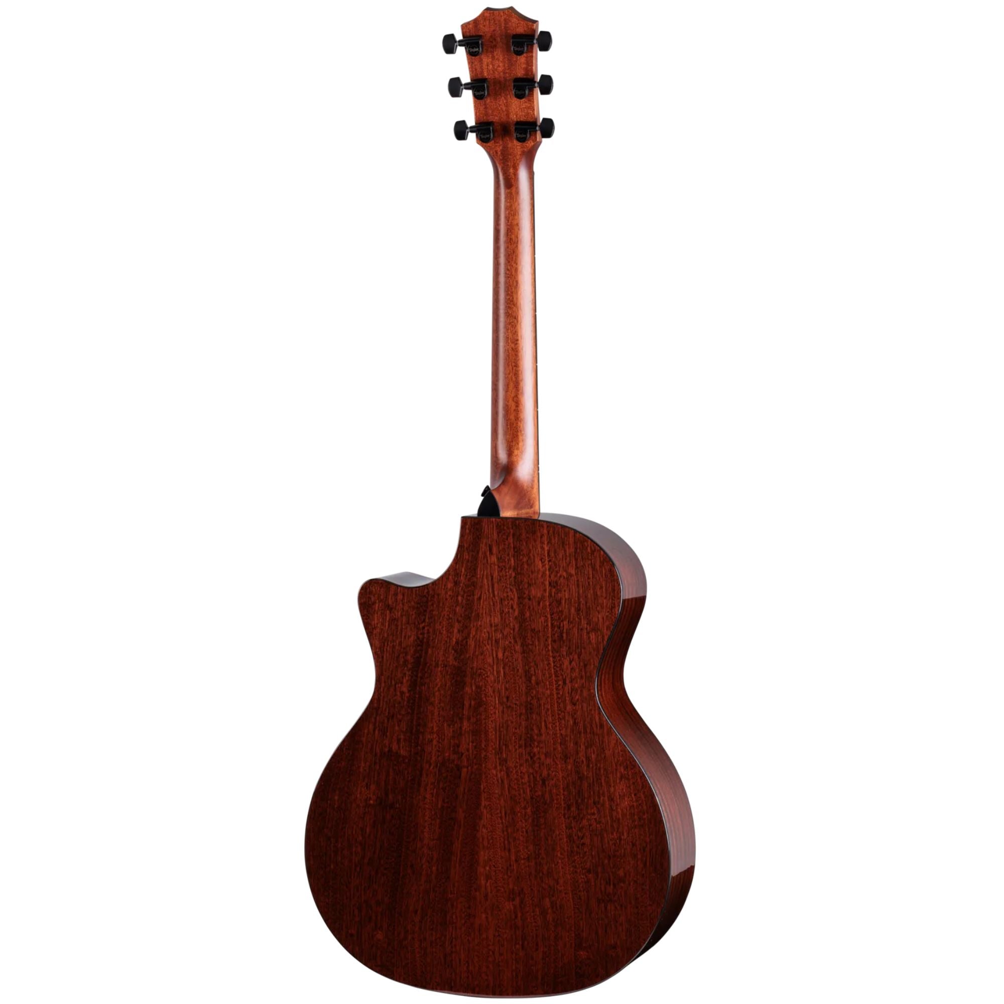 Taylor 324ce Next-Gen acoustic guitar with tropical mahogany top and shaded edgeburst finish, showcasing its elegant body and tonewood.