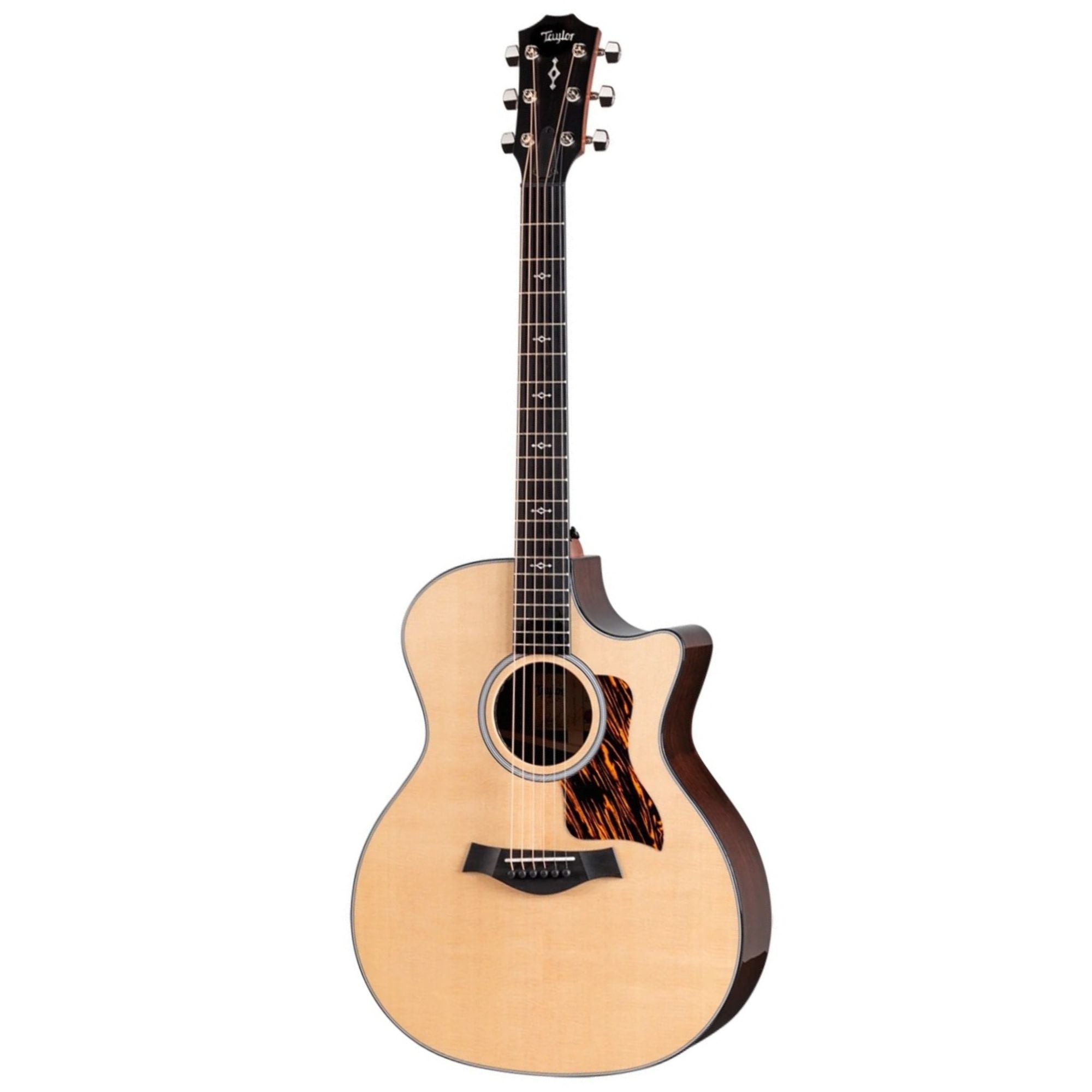 Taylor 414ce Next-Gen acoustic guitar in natural wood finish, showing the body, soundhole, and fretboard details.