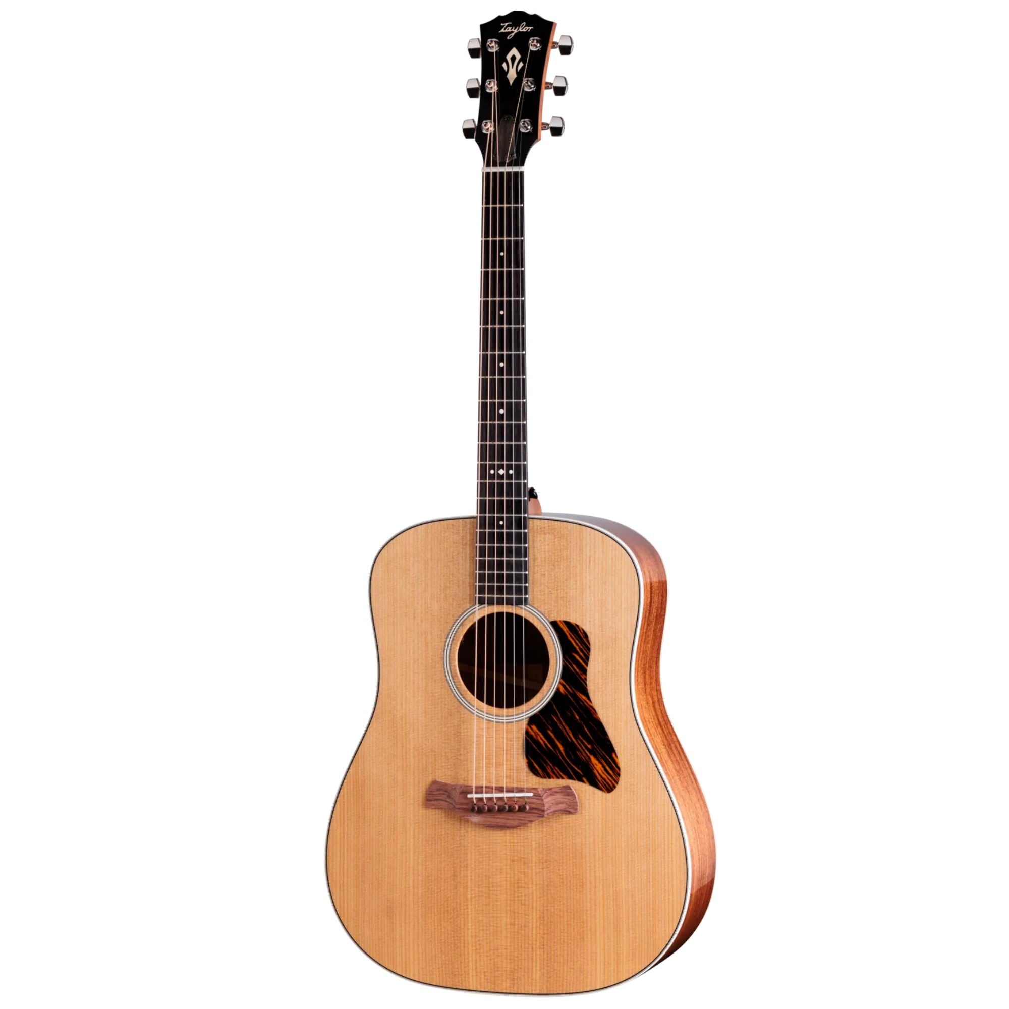 Taylor Gold Label 510e acoustic guitar in natural finish, showcasing its smooth body and detailed craftsmanship.
