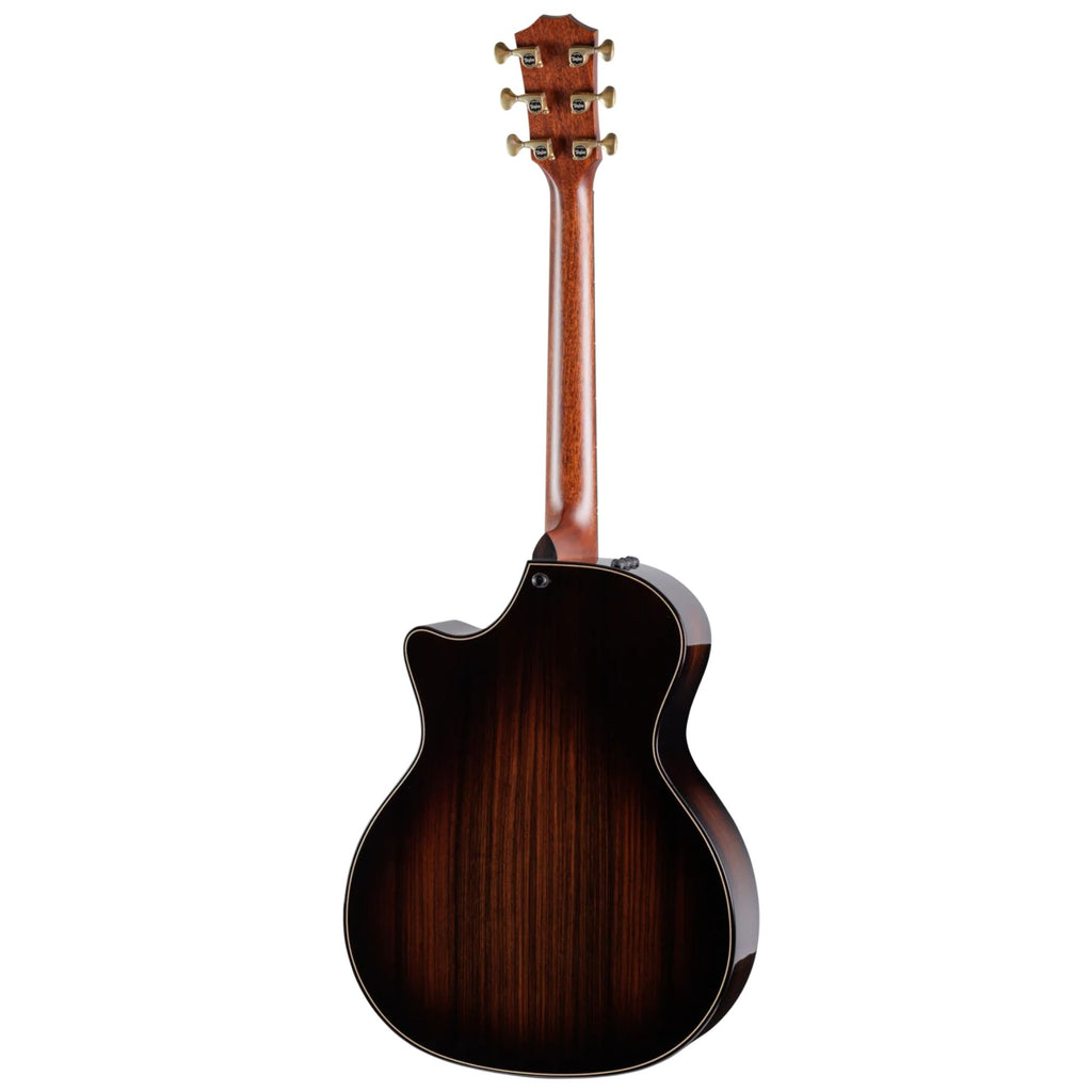 Taylor Builder's Edition 814ce Next-Gen acoustic guitar with Indian Rosewood and Adirondack top, blacktop finish, detailed close-up.